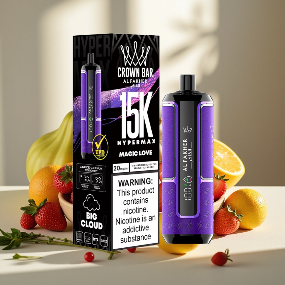 Al Fakher Crown Bar 15K Hypermax 22ml 600mAh Type-C DTL 6mg/ml Magiška Meilė