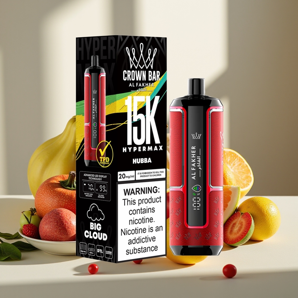 Al Fakher Crown Bar 15K Hypermax Disposable Hubba 22ml 600mAh Type-C 6mg/ml