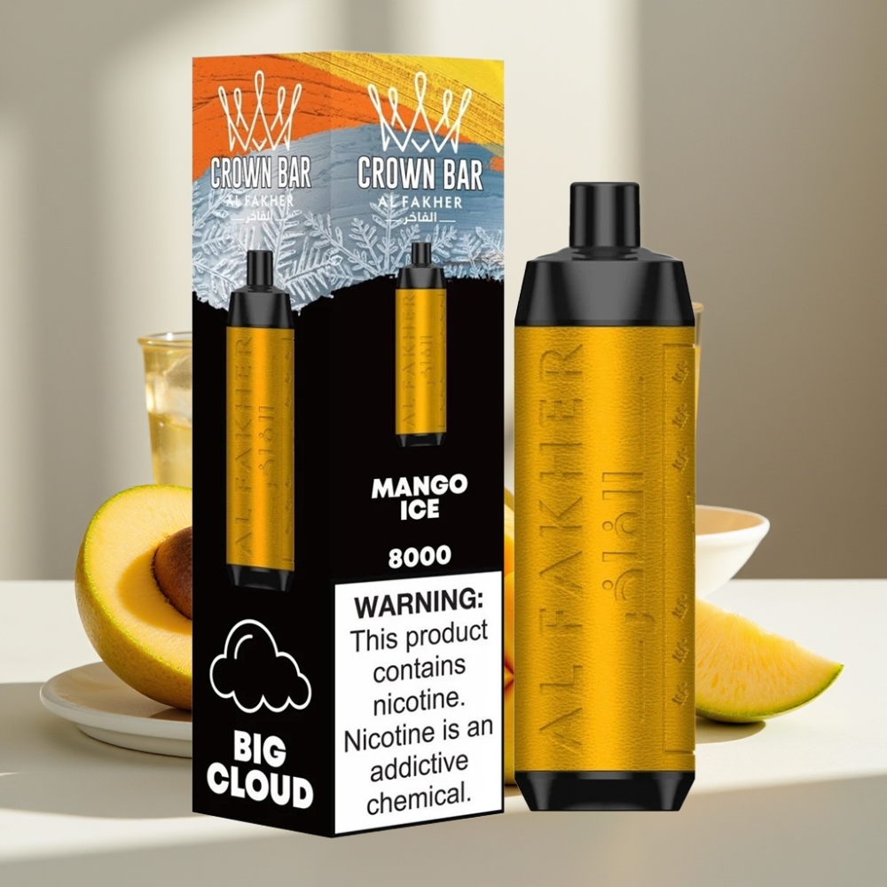 Al Fakher Crown Bar 8000 Crystal Disposable Vape Mango Ice 18ml 5mg 600mAh