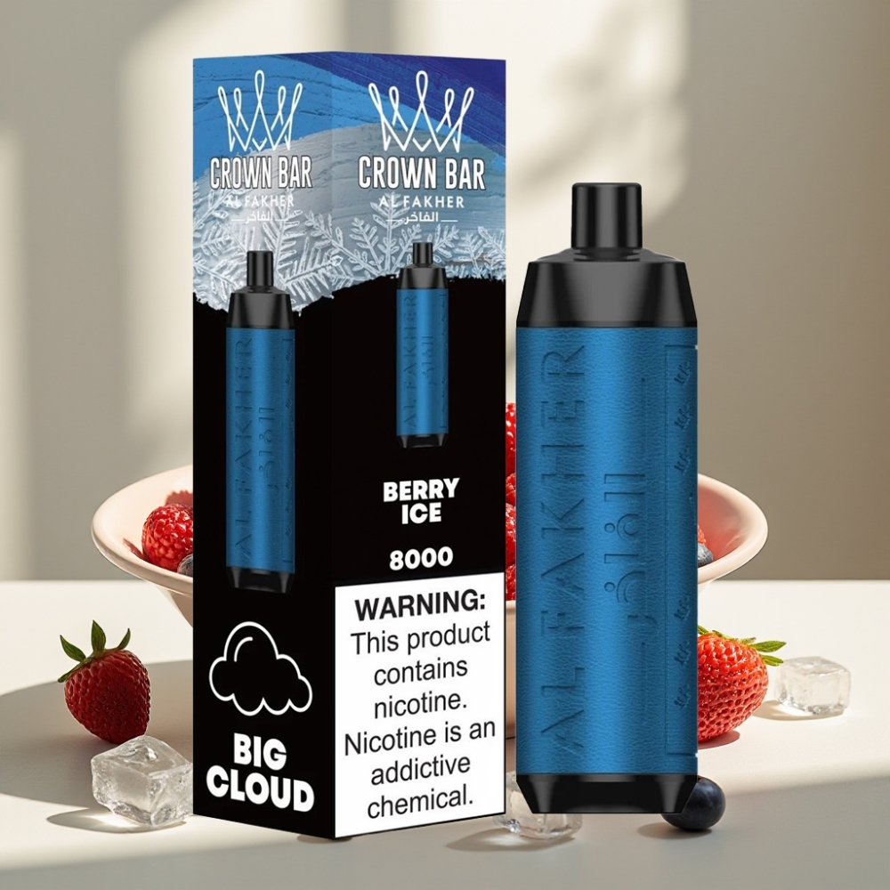 Al Fakher Crown Bar 8000 Crystal Disposable Vape Uogienės Ledas 18ml 5mg 600mAh