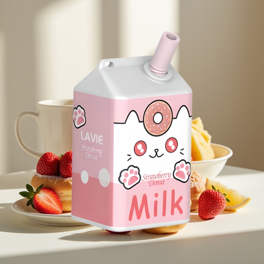 LAVIE Milk 7000 Puffs Braškinių Spurgų 0 2 5 nikotino 16ML 600mAh