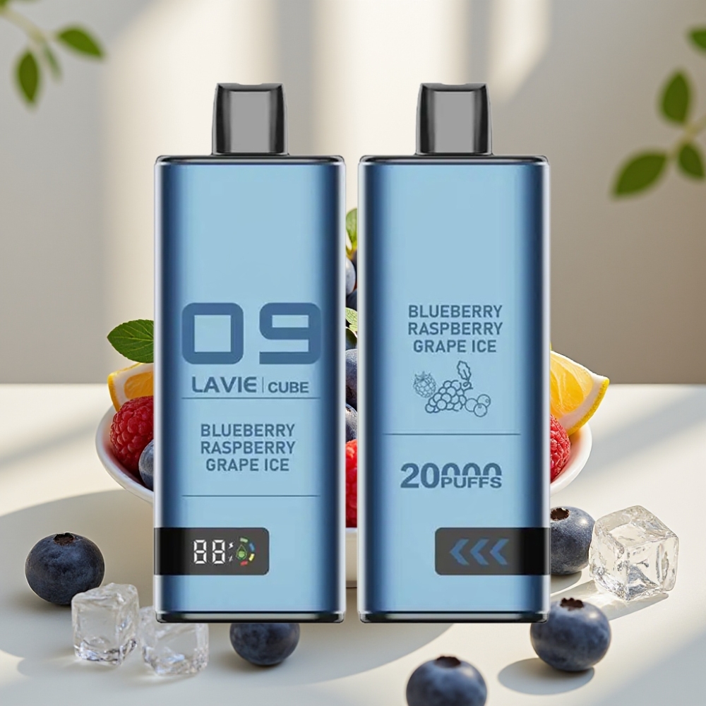 Lavie Cube 20000 Puffs 28ML 5 Type C Mėlynųjų aviečių avietės vynuogių ledas