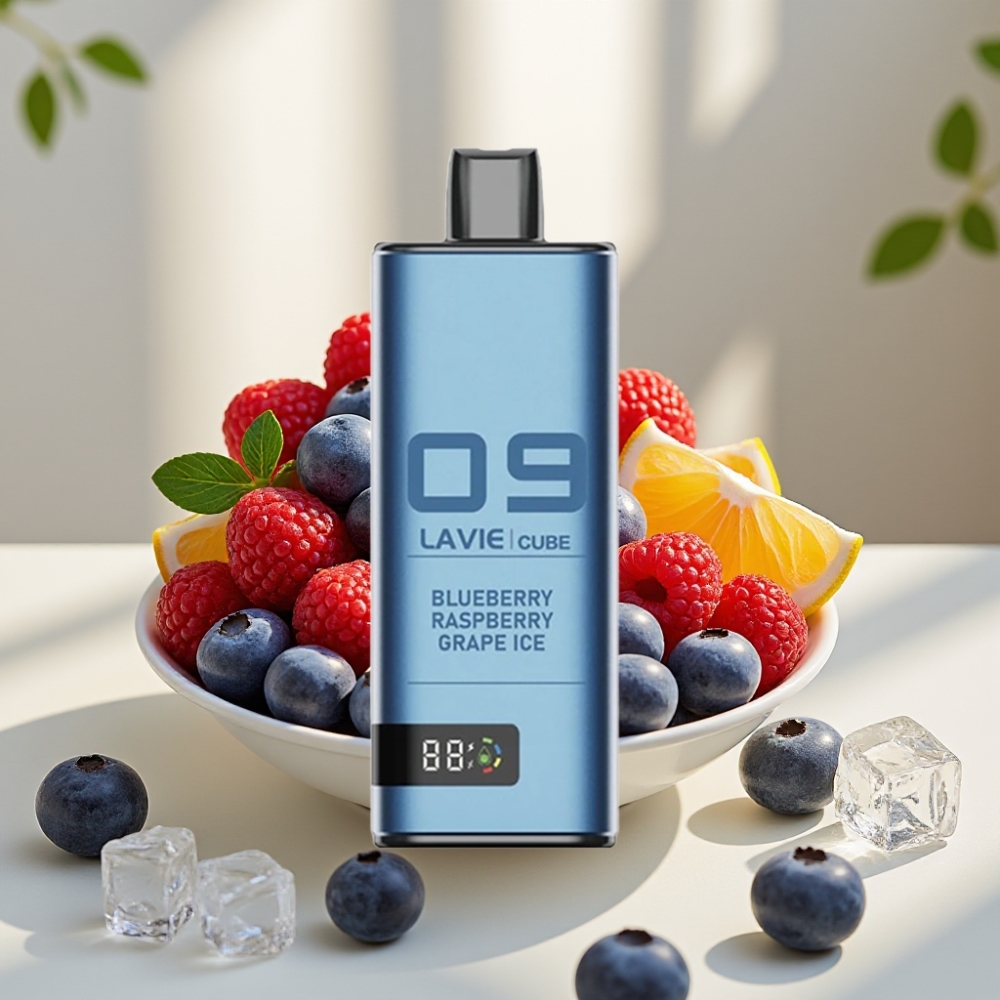 Lavie Cube 20000 Puffs 28ML 5 Type C Mėlynųjų aviečių avietės vynuogių ledas