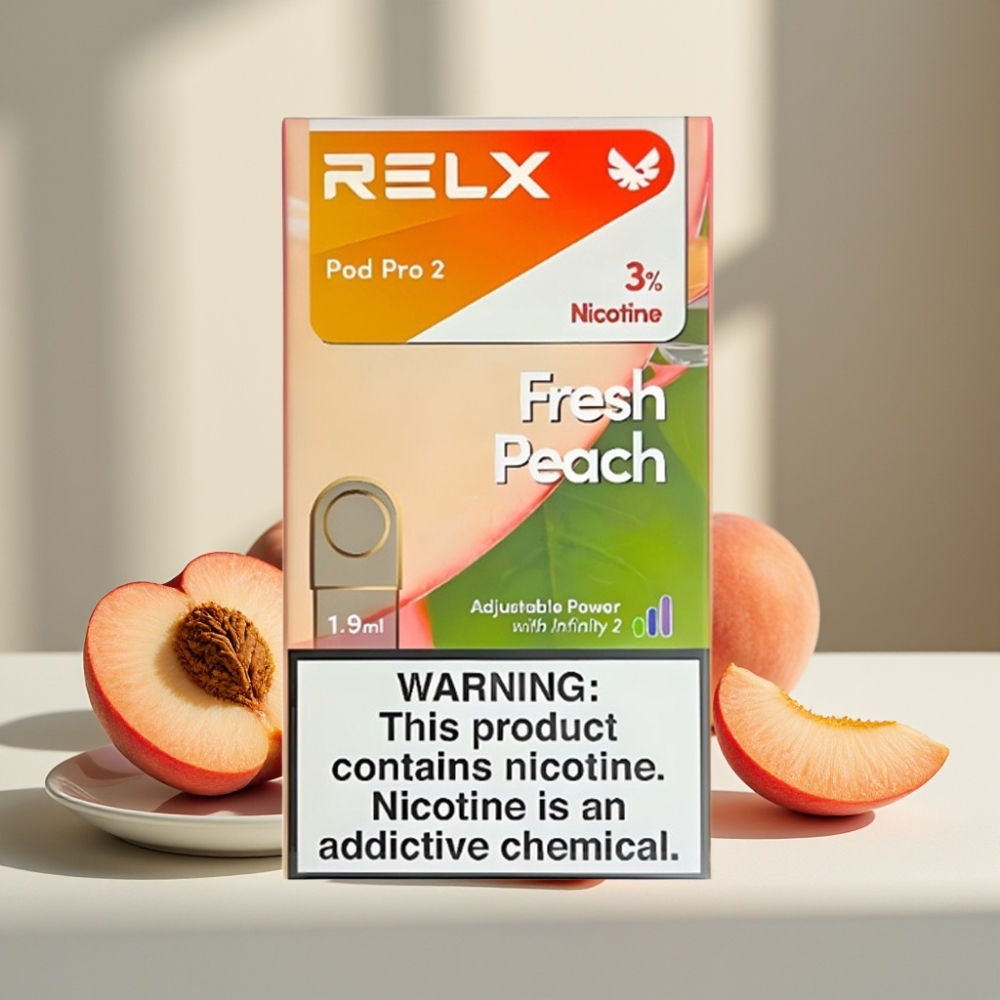 RELX Pod Pro 2 600 pučiai 3 nikotino Šviežiosios Persikų skonis 19ml
