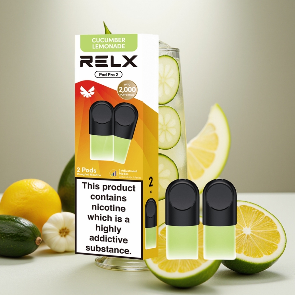 RELX Pod Pro 2 600 pūsmų 18 nikotino agurkų limonadas