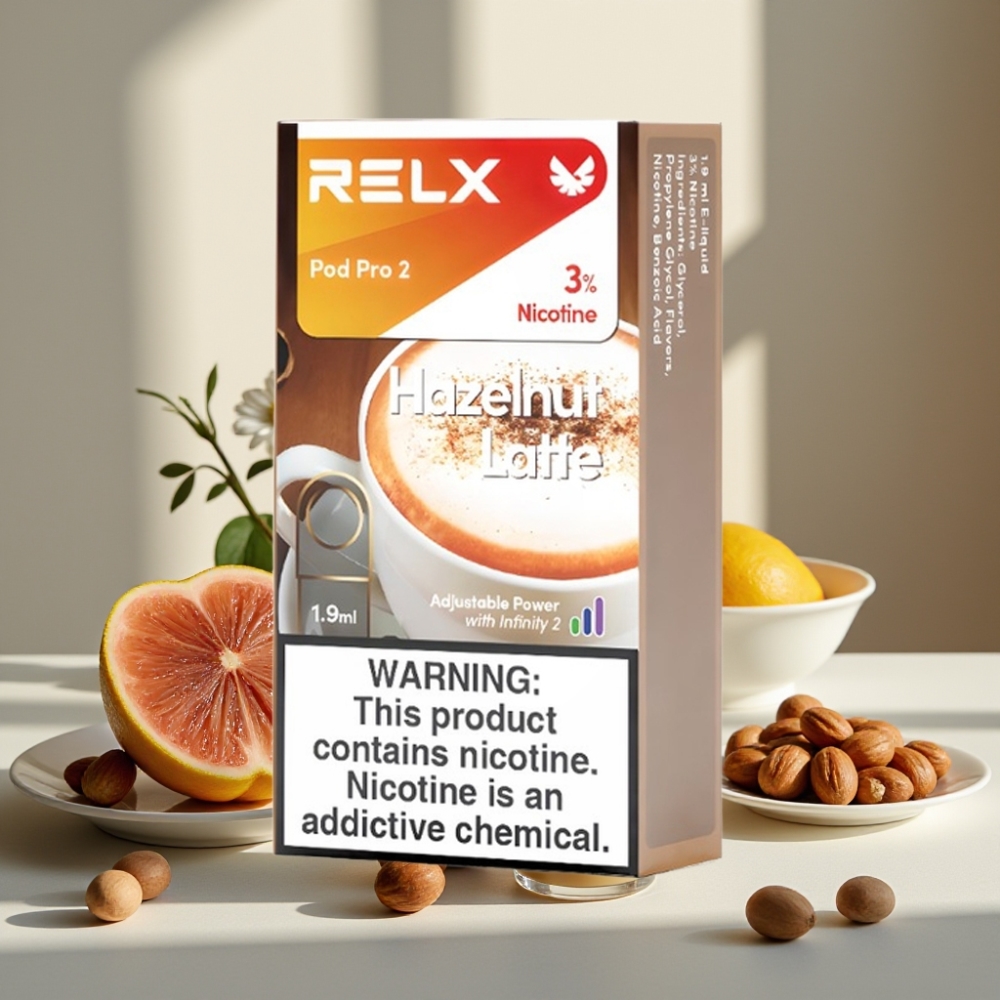RELX Pod Pro 2 600 smūgių 3 nikotino 19ml Riešutų Latte