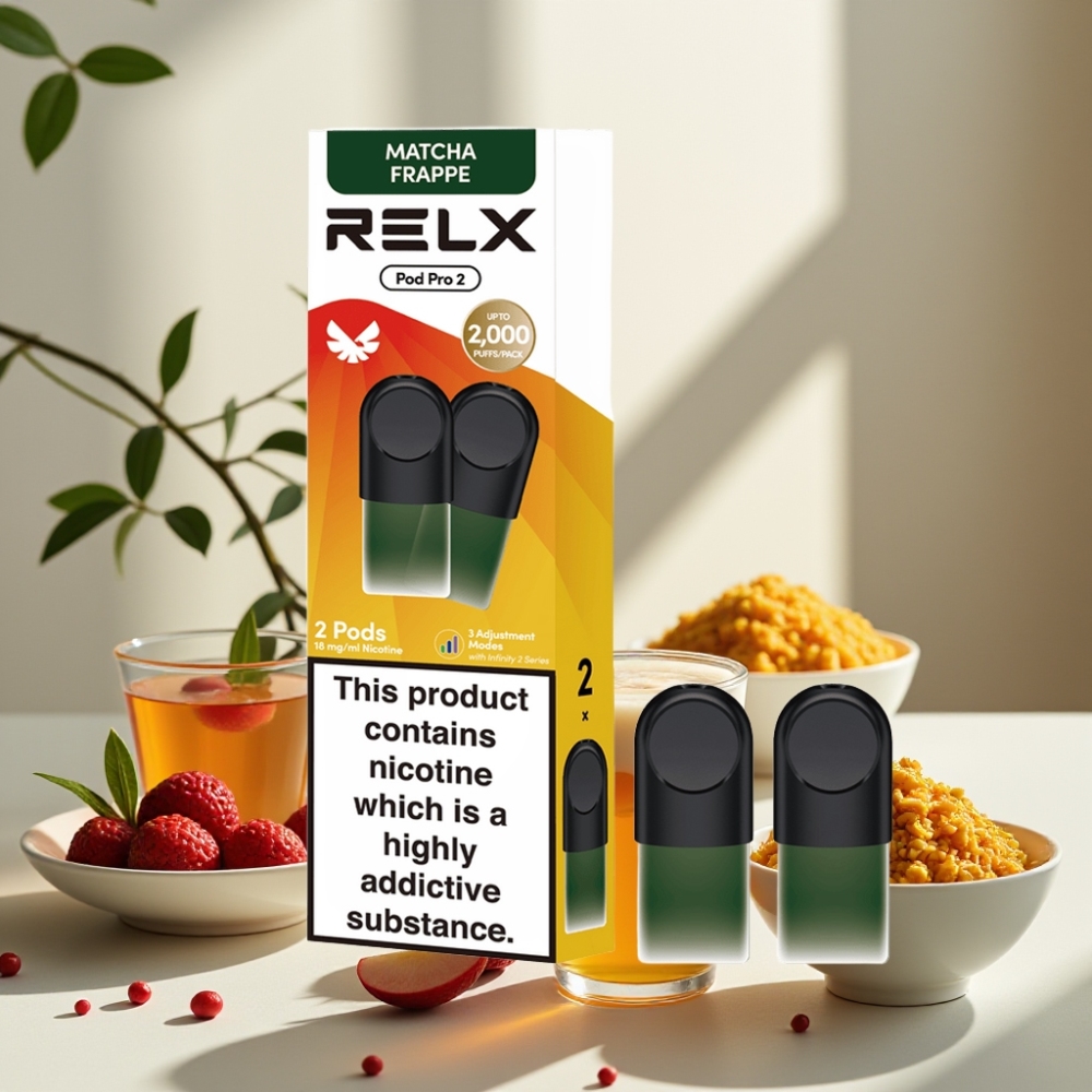 RELX Pod Pro 2 Arbata-Matcha Frappe 600 puffų 18 nikotino 3 įtampos