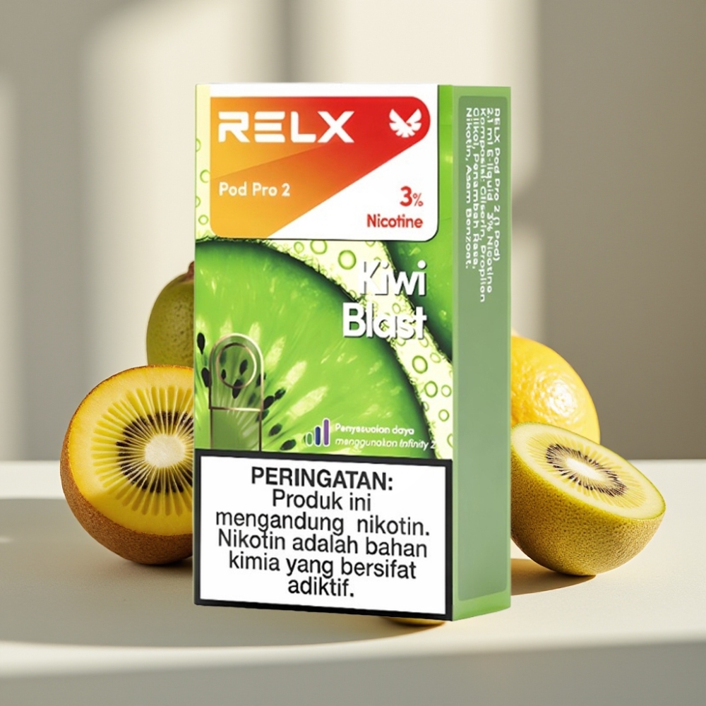RELX Pod Pro 2 Kiwi Sprogis 600 potūkiai 3 nikotino 19ml 3 įtampos