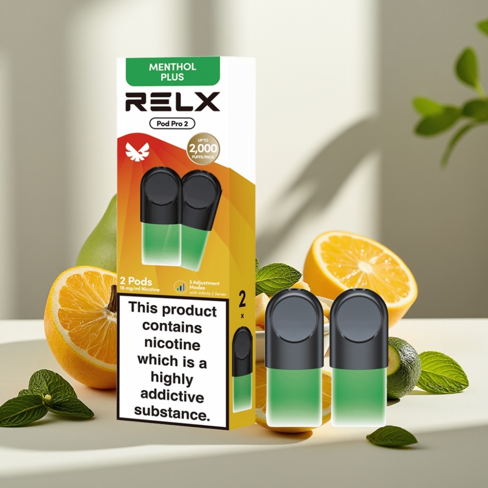 RELX Pod Pro 2 Mėta-Mentolis Plus 600 puffų 18 nikotino 19ml
