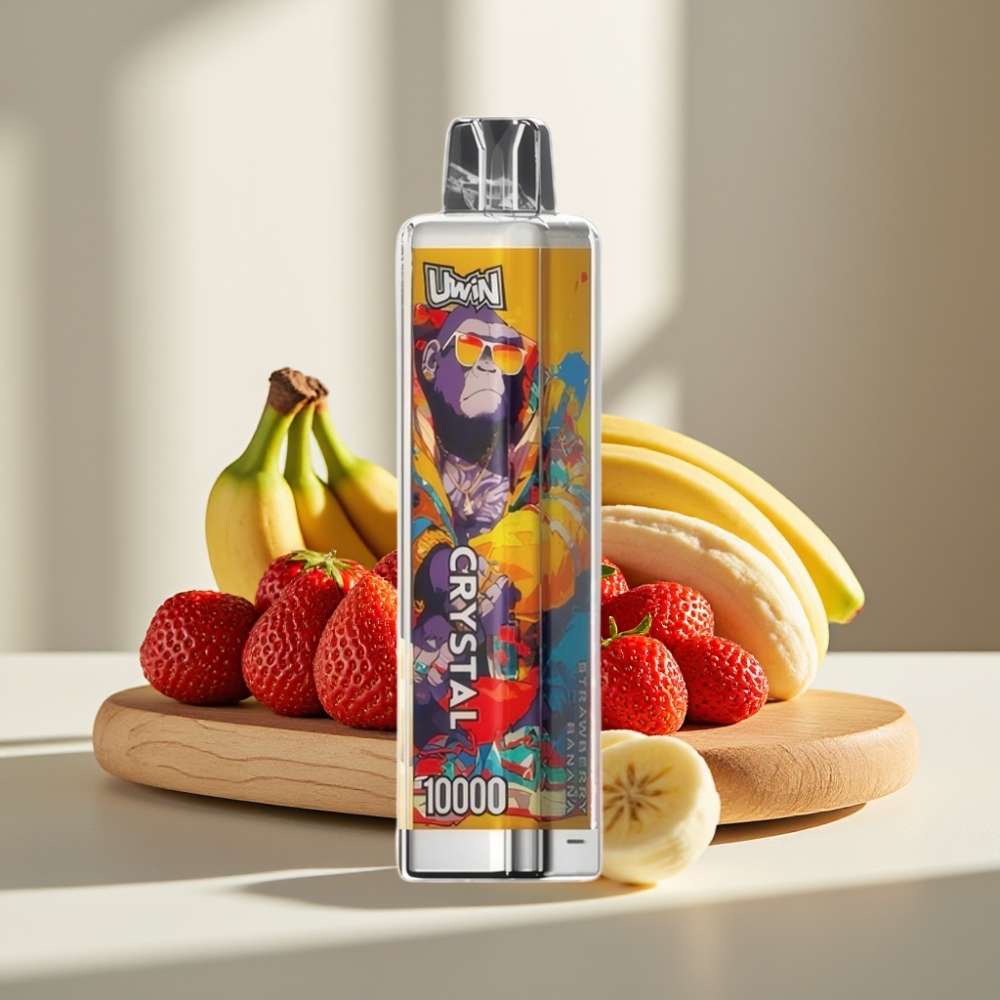 UWIN Crystal 10000 Puffs Braškės-Bananai 18ml 650mAh RGB