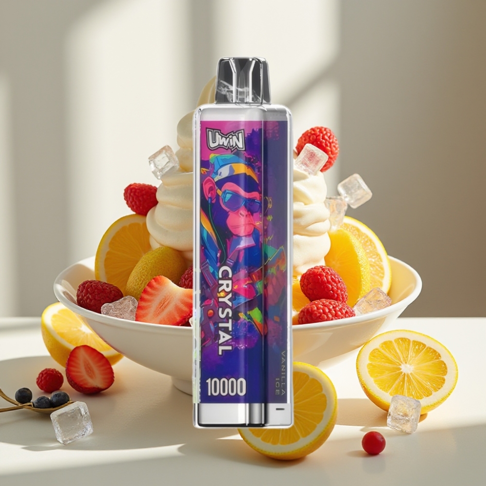 UWIN Crystal 10000 Puffs Vanilinio ledo 18ml 08Ω RGB