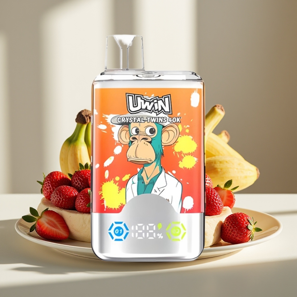 UWIN Crystal Twins 40000 Puffs 32ml 06 Ohm Braškių Bananų Meilė 66