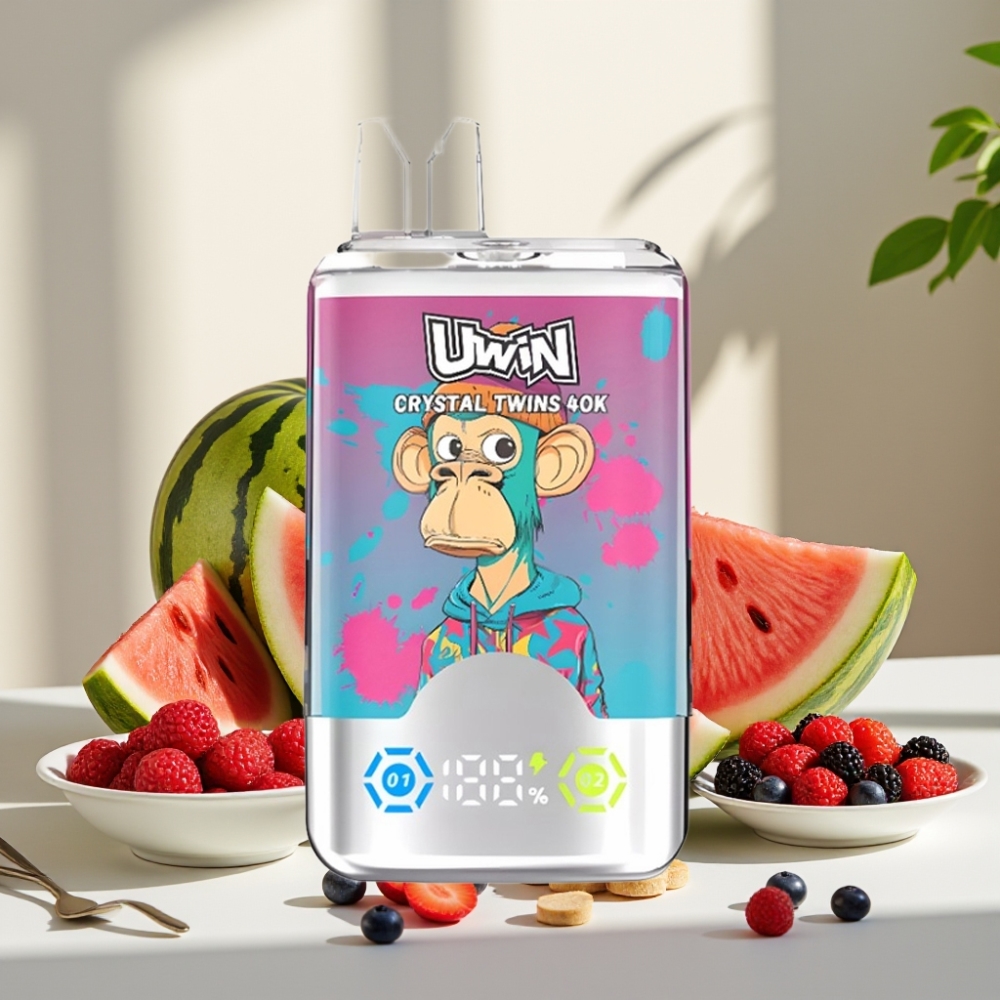 UWIN Crystal Twins 40000 Puffs Arbūzas-Uogos Ledas 32ml 850mAh Type-C