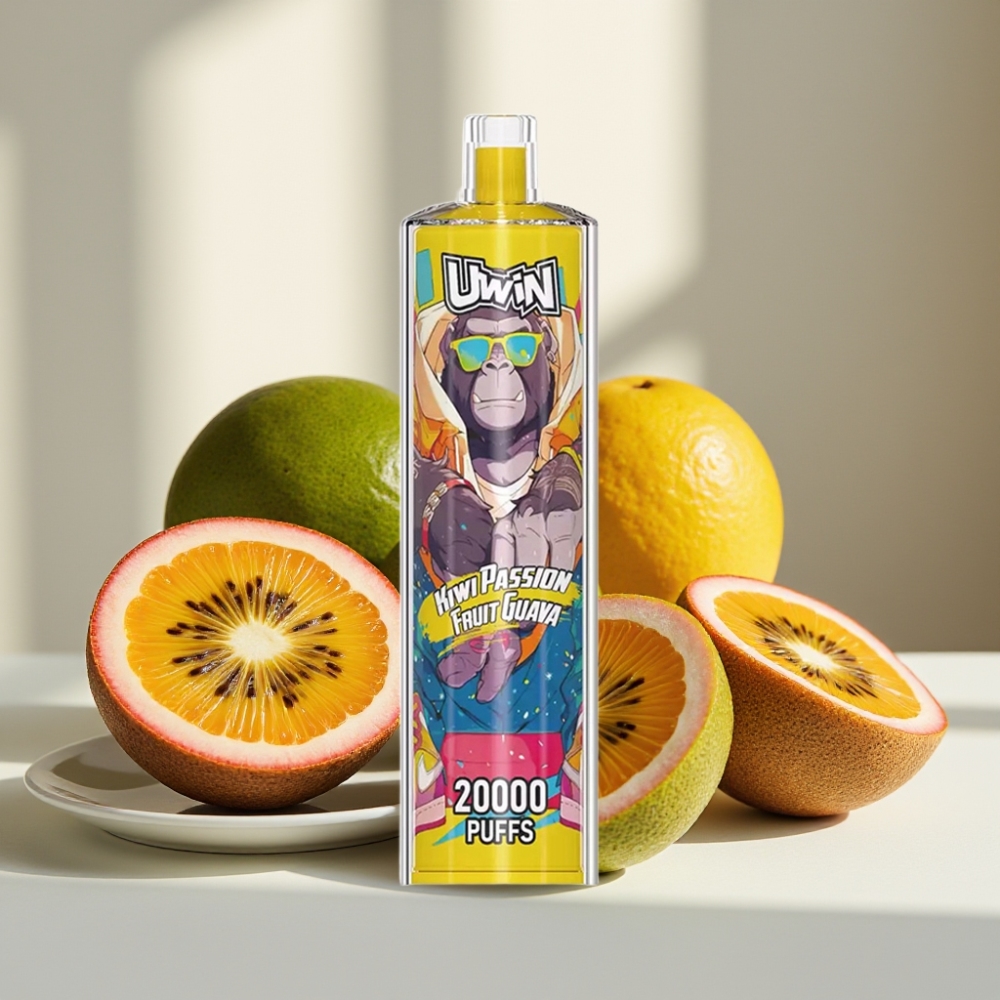 Uwin Shisha Hookah Crystal 20000 Puffs 0-5 22ml Type-C DTL Kiwi Passionfruit Guava
