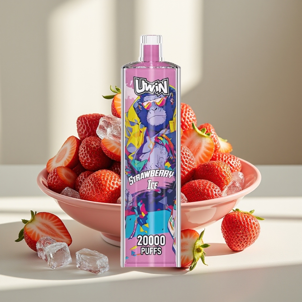 Uwin Shisha Hookah Crystal 20000 Puffs 22ml 650mAh Type-C Braškų Ledas