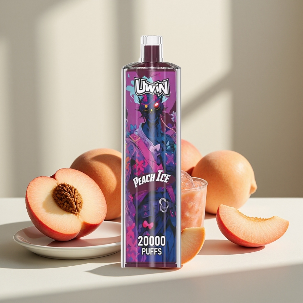 Uwin Shisha Hookah Crystal 20000 Puffs 22ml 650mAh Type-C Peach Ice (Persikų Ledas)