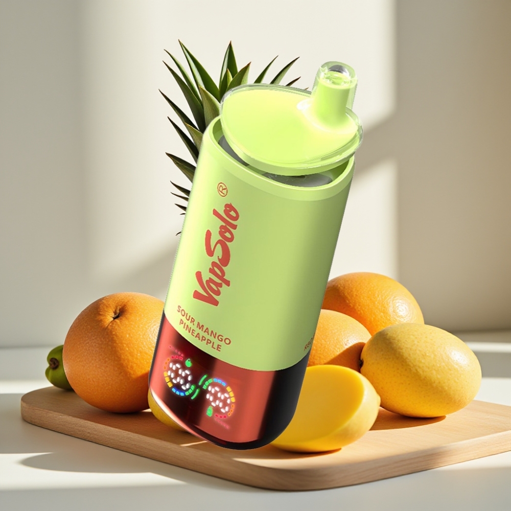 VapSolo Triple 30000 Puffs 40ml 20mg/50mg 3 bakas Type-C Rūgštus Mango Ananasas