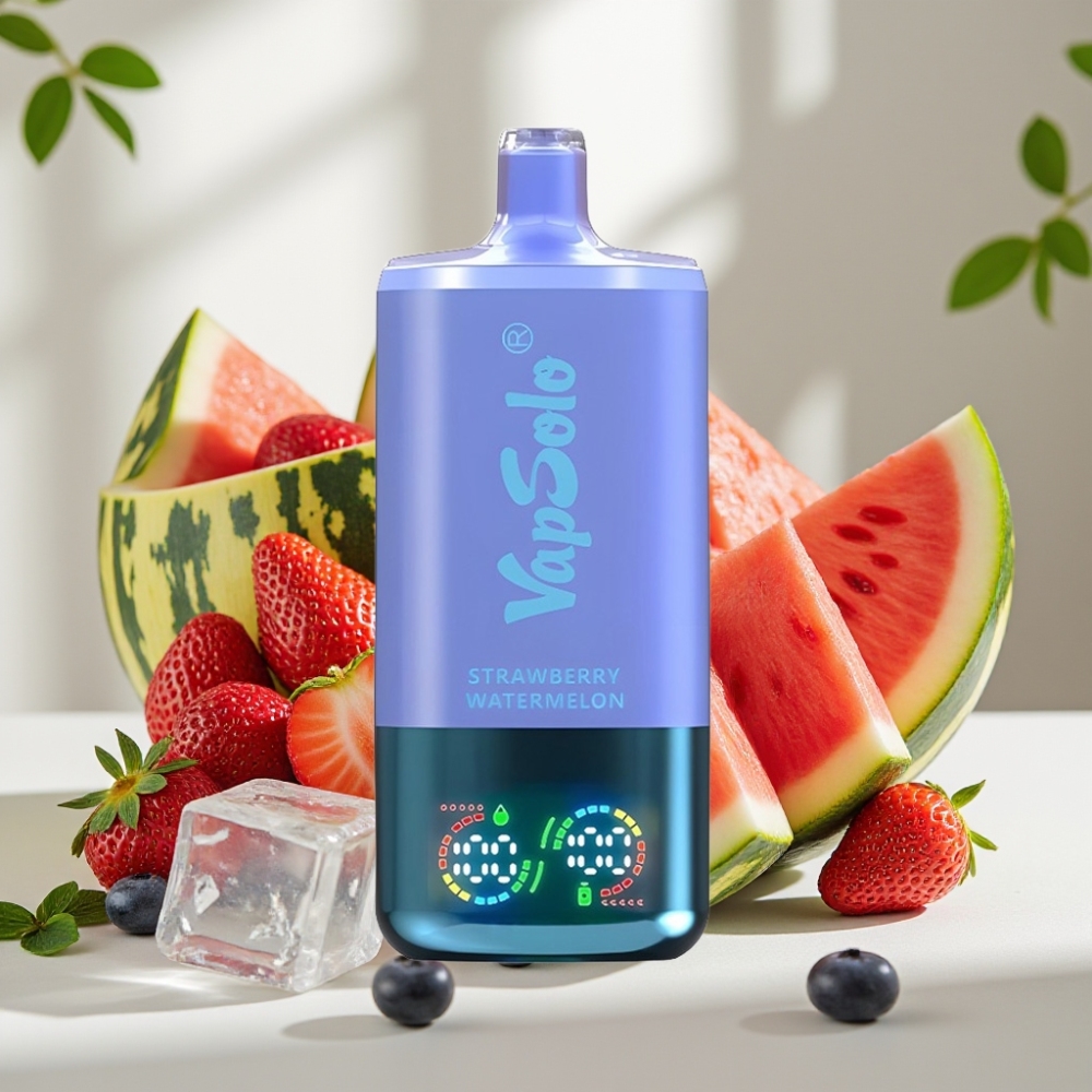 VapSolo Triple 30000 Puffs 40ml 20mg/50mg Type-C Braškė Arbūzas  Mėlynė Ledas