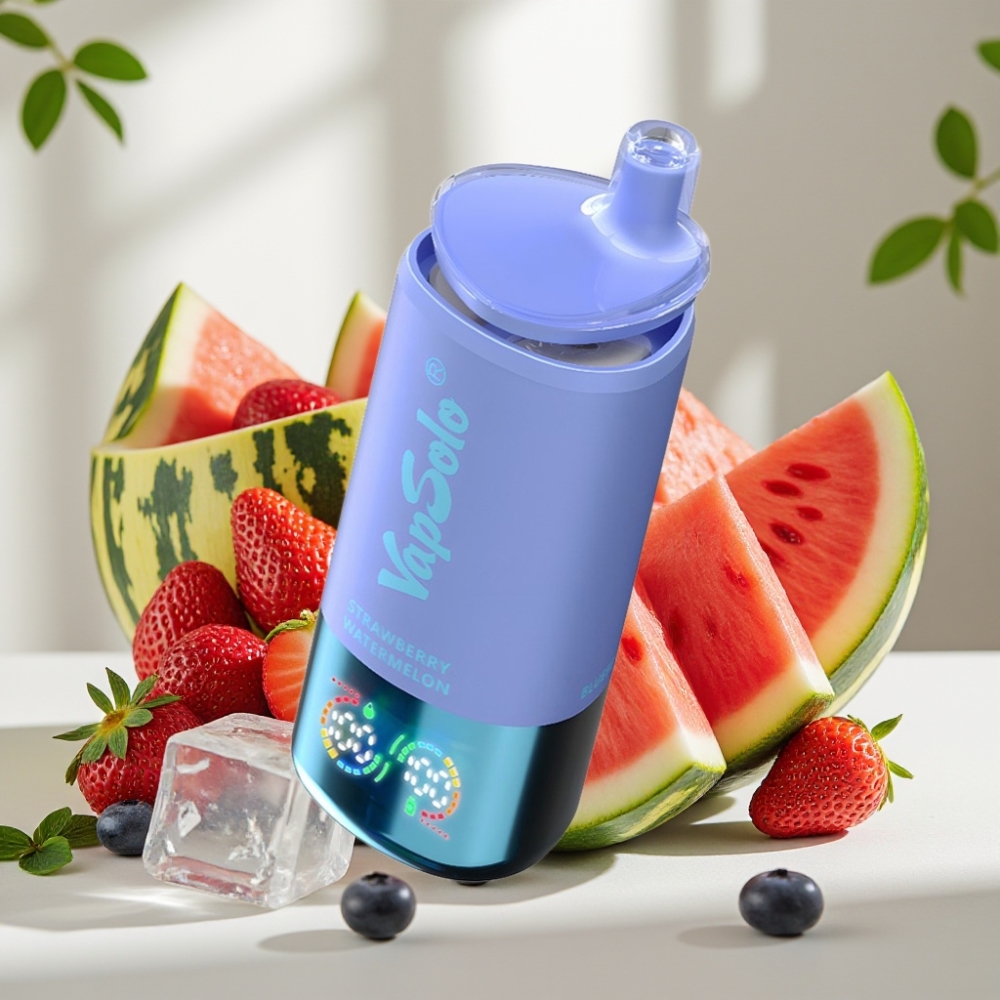 VapSolo Triple 30000 Puffs 40ml 20mg/50mg Type-C Braškė Arbūzas  Mėlynė Ledas