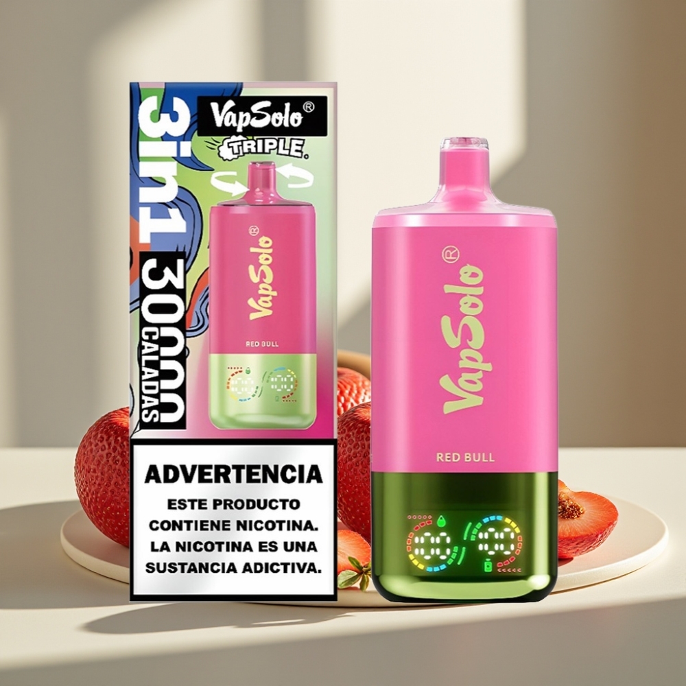 VapSolo Triple 30000 Puffs 40ml 20mg/50mg Type-C Raudonas Jautis