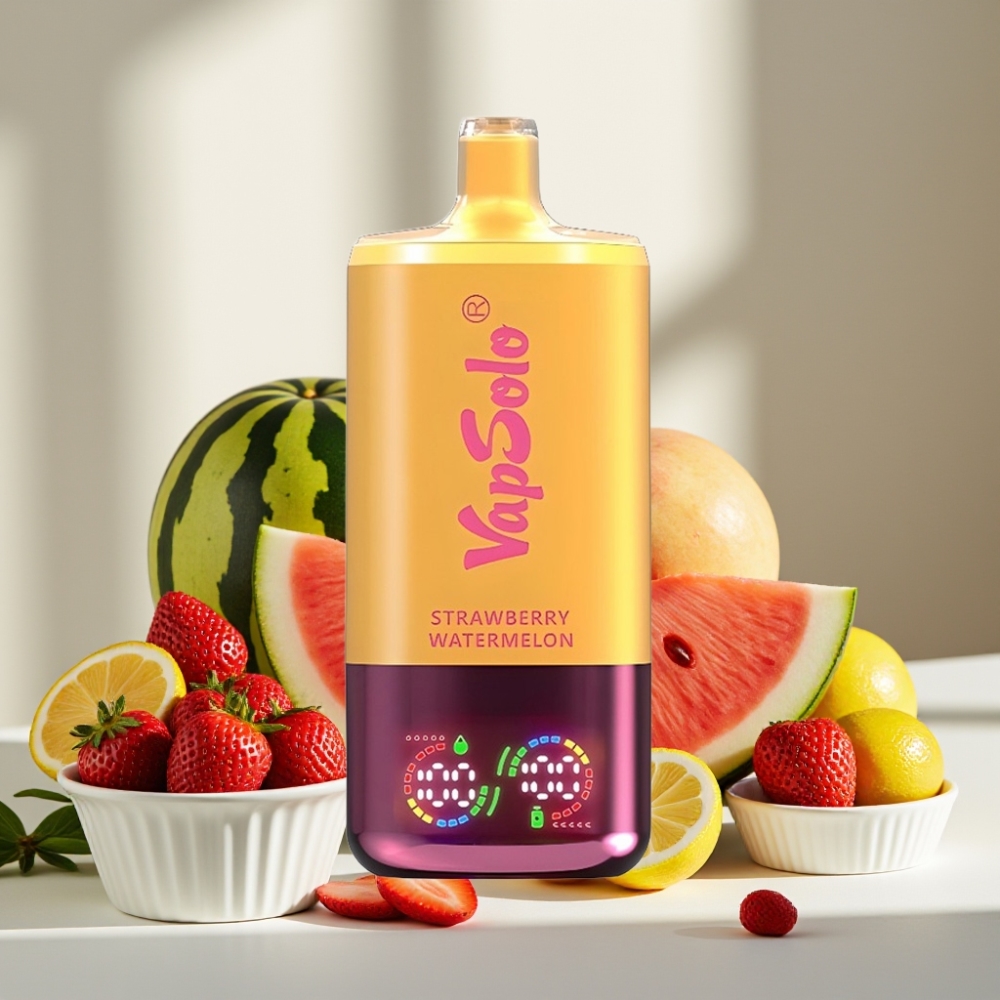VapSolo Triple 30000 Puffs Braškynės Arbūzas  Citrinų Persikas 40ml 3 bakas