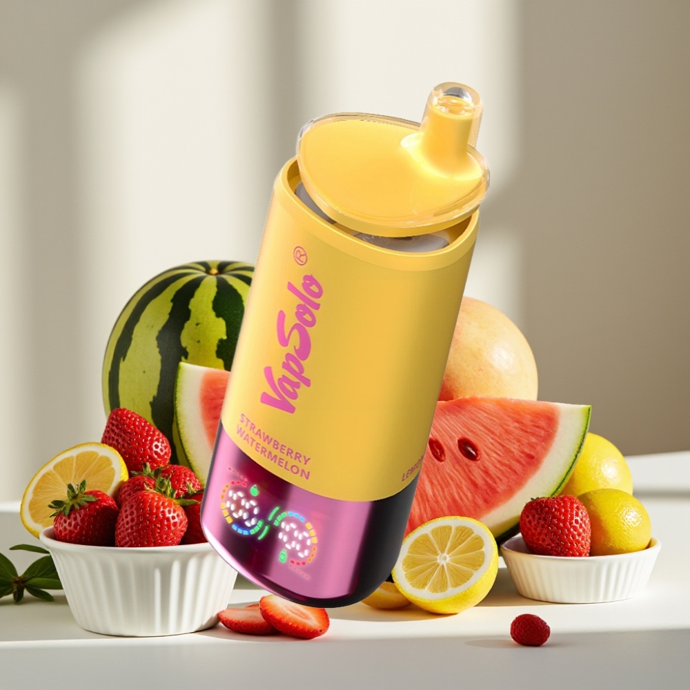 VapSolo Triple 30000 Puffs Braškynės Arbūzas  Citrinų Persikas 40ml 3 bakas