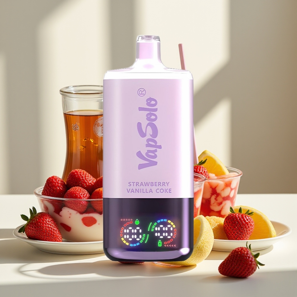 VapSolo Triple 30000 Puffs Braškės Vanilės Koka 40ml 20mg/50mg Type-C