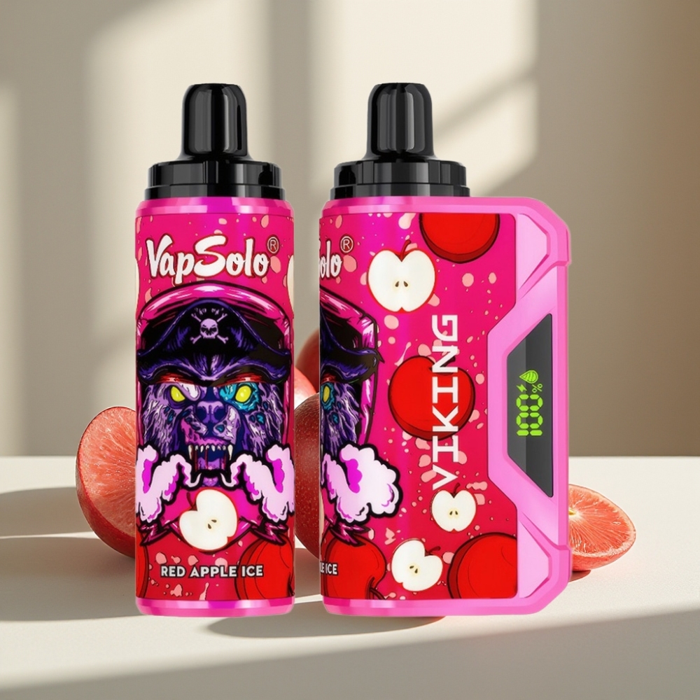 VapSolo VIKING 12000 Puffs 22ml 20/50 mg/ml Raudonoji Obuolių Ledas