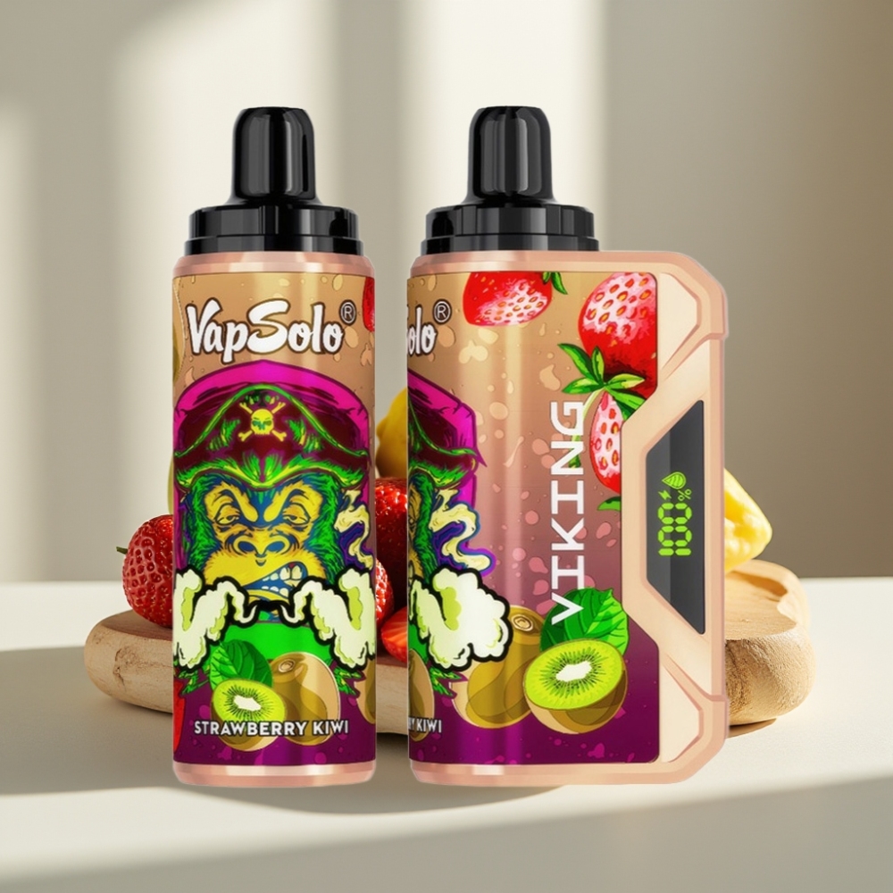 VapSolo VIKING 12000 Puffs 22ml 20/50mg/ml Braškė-Kivis Type-C