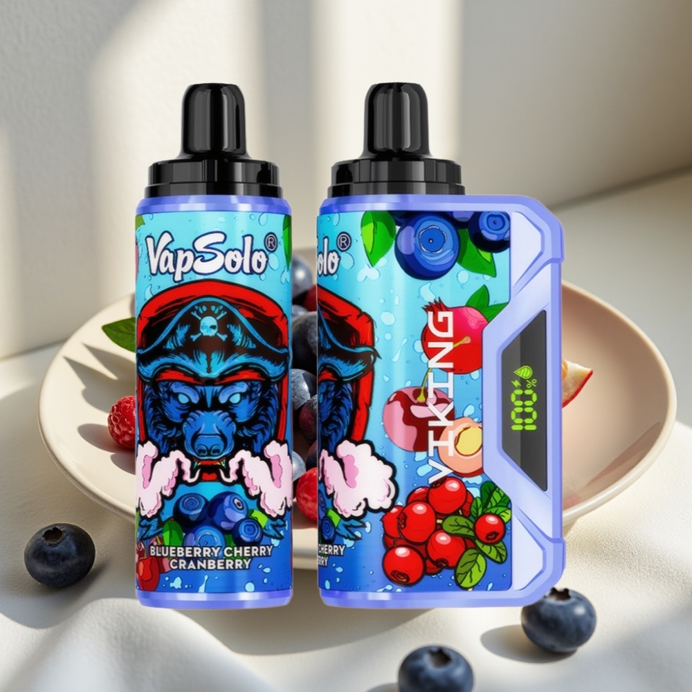 VapSolo VIKING 12000 Puffs 22ml Mėlynųjų Uogų Vyšnių Spanguolių Type-C