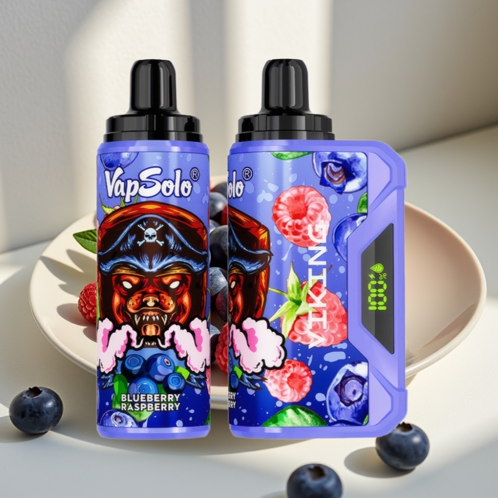 VapSolo VIKING 12000 Puffs Mėlynųjų aviečių ir aviečių 22ml Type-C