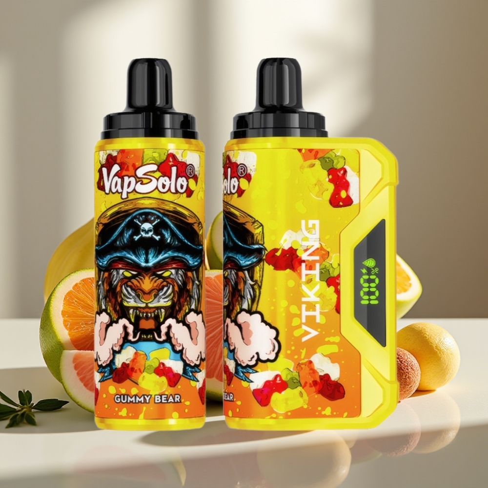 VapSolo VIKING 12000 Pūkų Disposable Vape Guminukas 22ml 20/50 mg/ml Type-C