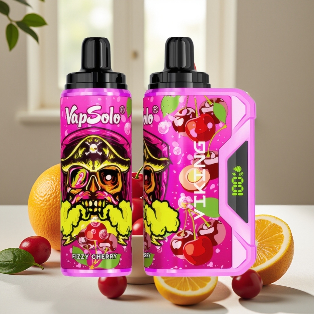 VapSolo VIKING 12000 Pūsų Disposable Vape Gaivusis Vyšnios 22ml Type-C