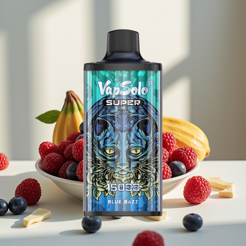 Vapsolo Super 15000 puffs 40ml 850mAh Type-C Mėlyna avietė