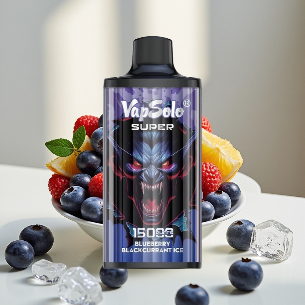 Vapsolo Super 15000 puffs 40ml 850mAh Type-C Mėlynųjų serbentų su ledu skonis