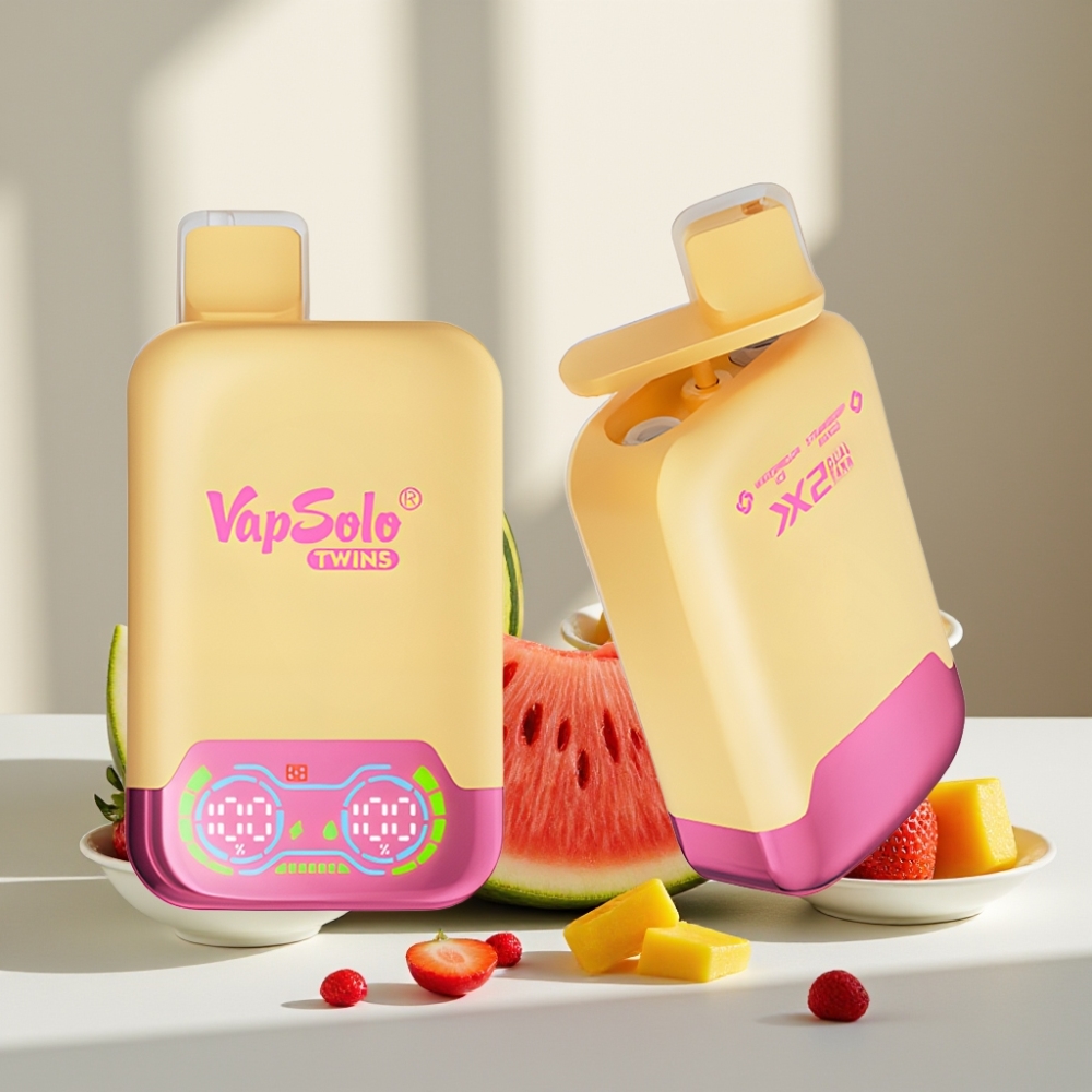 Vapsolo Twins 20000 Puffs 40ml 20/50mg Type-C Arbūso Ledas  Braškių Mango