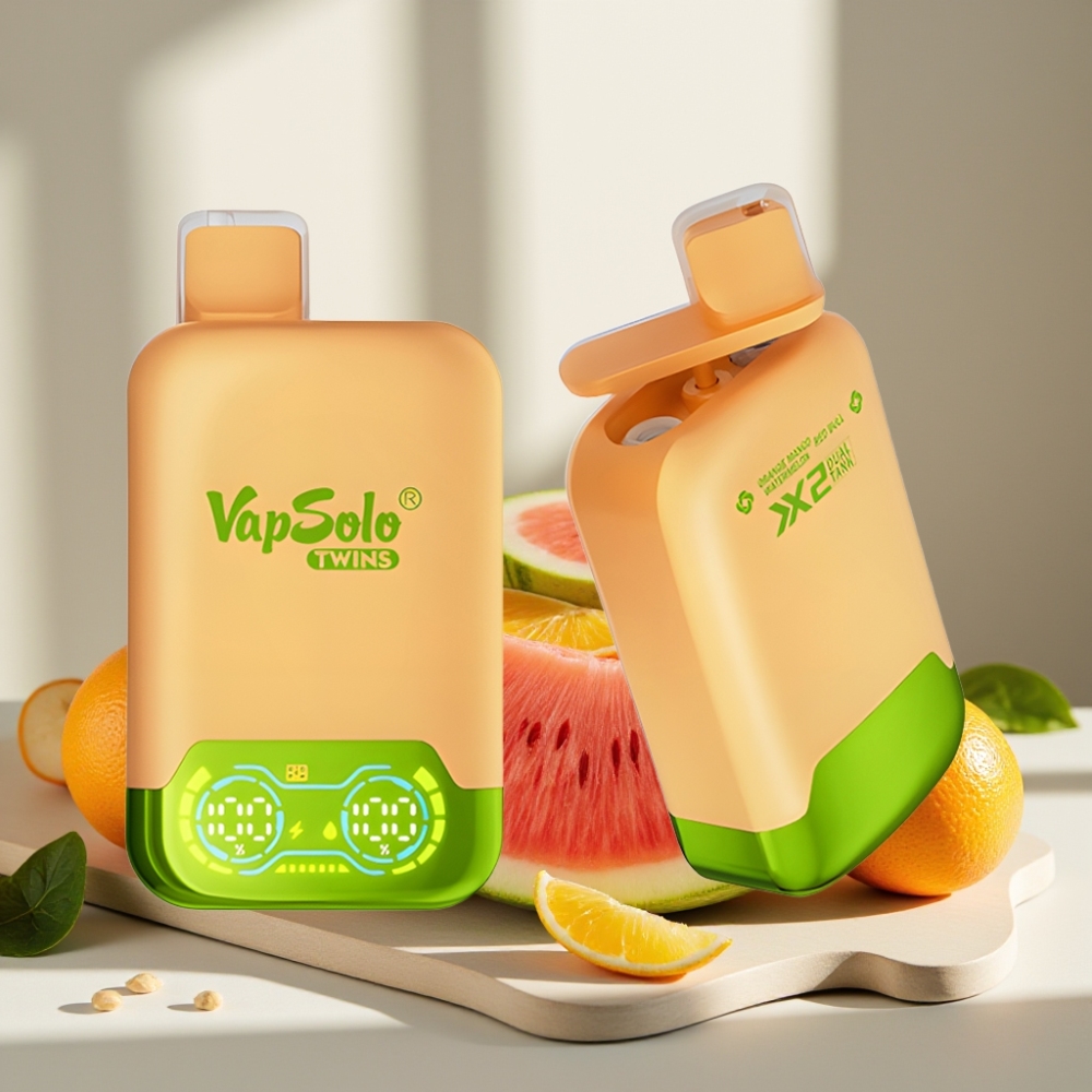 Vapsolo Twins 20000 Puffs Apelsinas Mango Arbūzas  Red Bull 40ml 20/50mg
