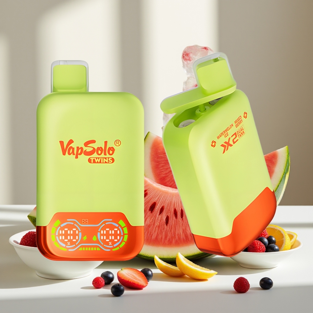Vapsolo Twins 20000 Puffs Arbūzas su Mėtų Skoniu  Mišrios Uogos 40 ml 20/50 mg