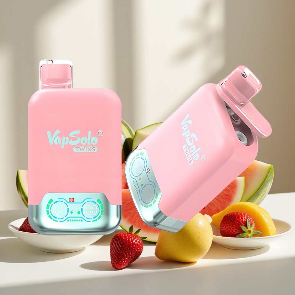 Vapsolo Twins 20000 Puffs Braškinių ledų  Mango Persikų Arbūzas 40 ml Type-C