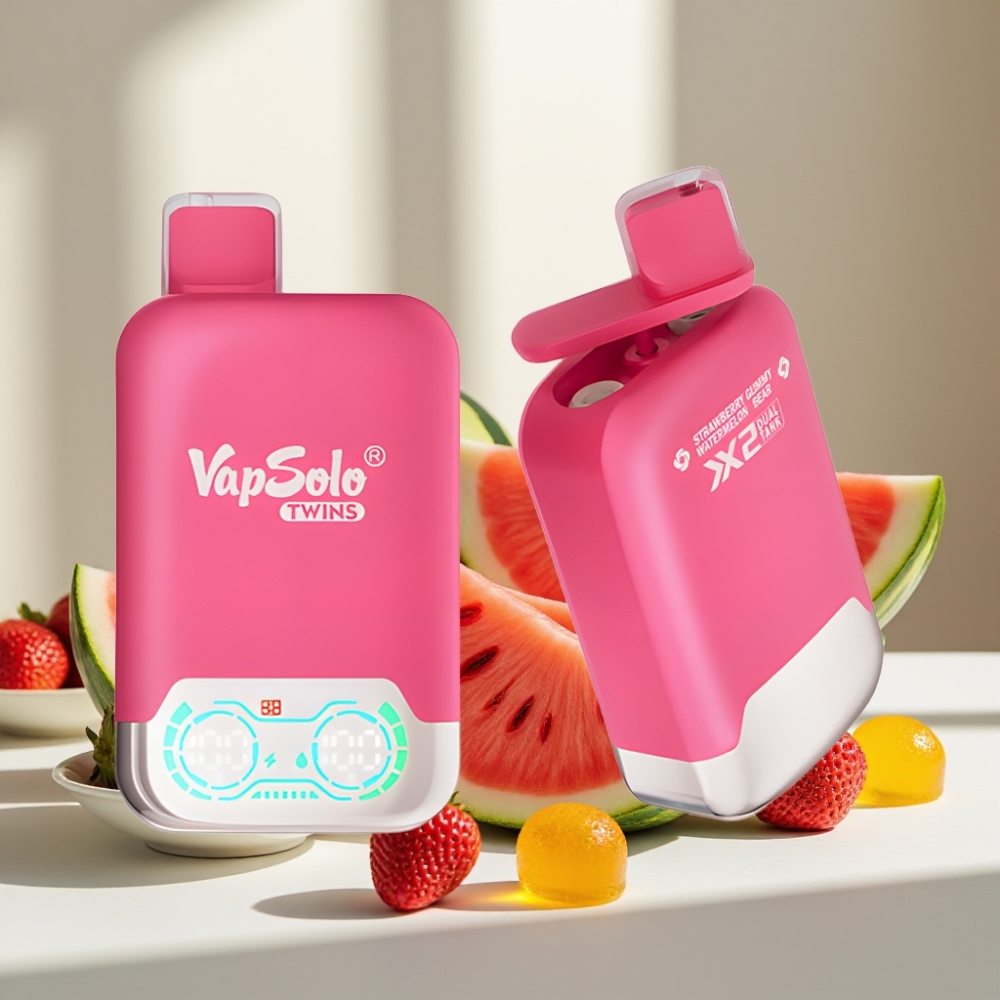 Vapsolo Twins 20000 Puffs Braškė Arbūzas  Guminukai 40ml 20/50mg Type-C