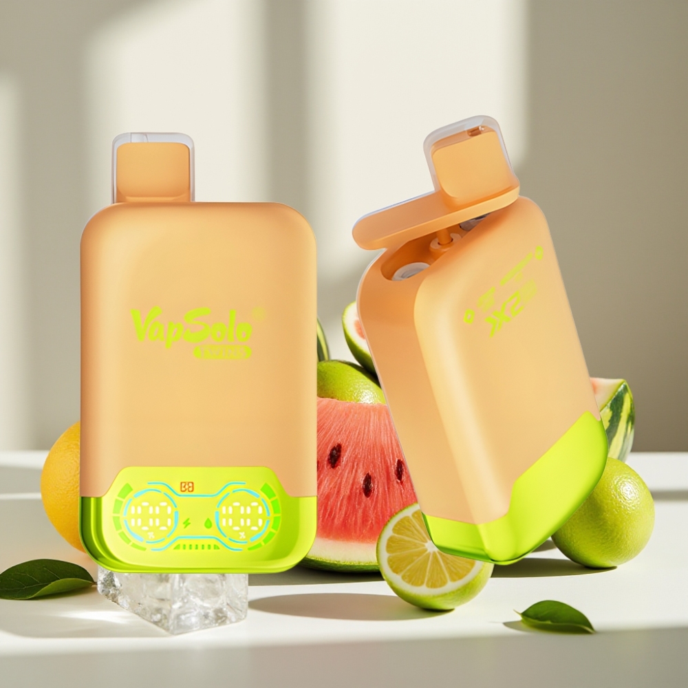 Vapsolo Twins 20000 Puffs Citrinos/Vaistinis Melionas su Ledu 40ml Type-C