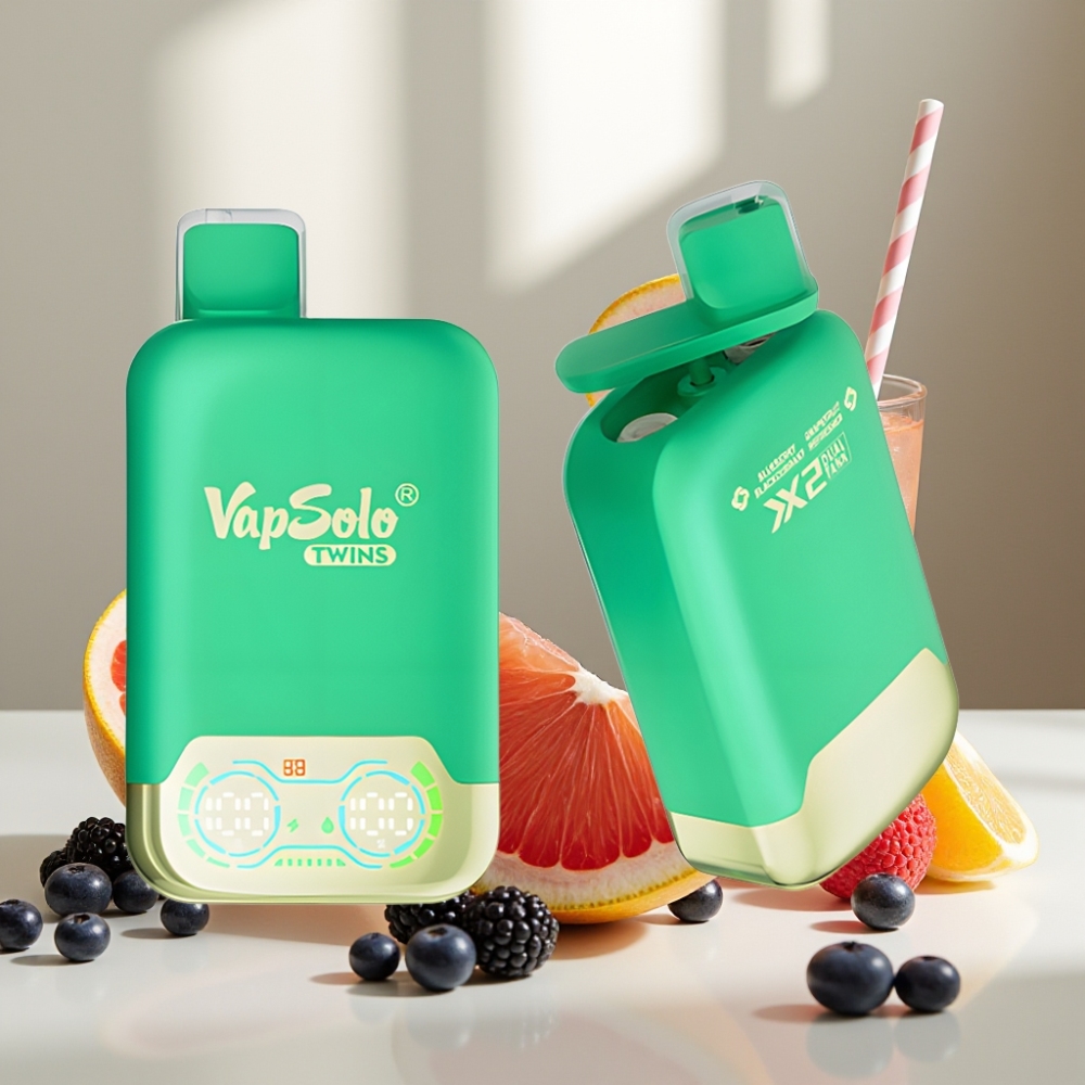 Vapsolo Twins 20000 Puffs Mėlynųjų serbentų  greipfrutų gaivumas 40ml 20mg/ml Type-C